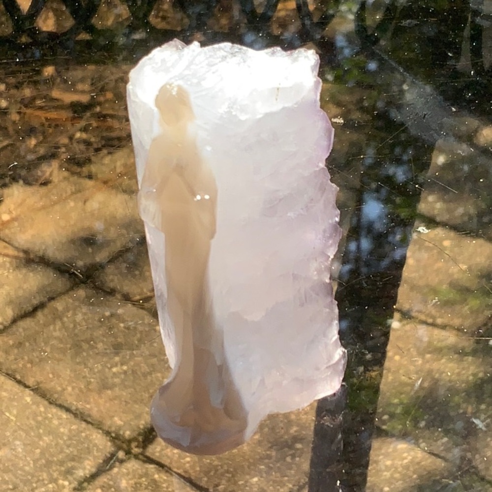 AMETHYST CRYSTAL CLUSTER HAND CARVED ANGEL